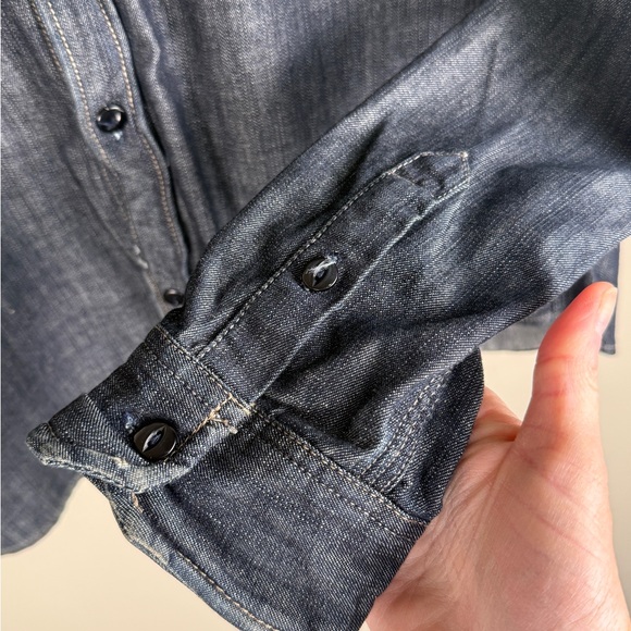 All Saints Spitalfields Hyaku Mens Denim 100% Cotton Button Up Shirt Blue Size M - Picture 4 of 10